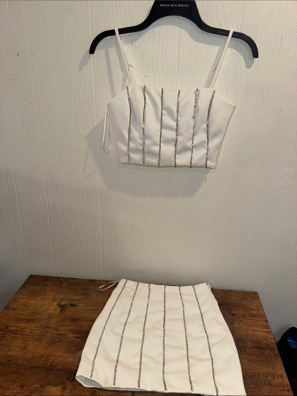 Altar'd State Cream Beaded Two-Piece Skirt Set
